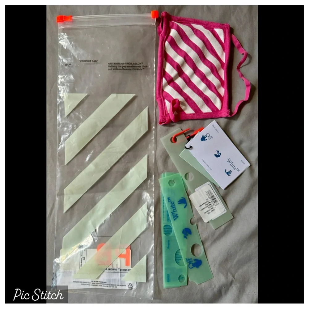 OFF WHITE Pink striped Face Mask O/S With Tags offwhite Yeezy Scarf Streetwear